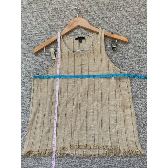 Anthropologie "DREW" Linen Fringe Bottom Tank Top - Picture 5 of 7